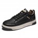 Men Embossed Lace Up Microfiber Leather Daily Sport Skate Shoes