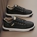 Men Embossed Lace Up Microfiber Leather Daily Sport Skate Shoes