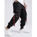 Mens Letter Tape Multi Pockets Fashion Pants