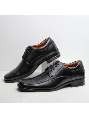 Men Square Head Non Slip Lace  up Business Dress Shoes