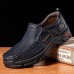 Men Non  slip Soft Slip On Breathable Casual Business Leather Shoes