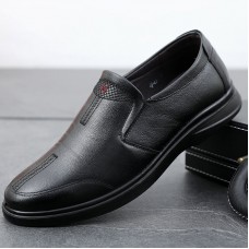 Men Genuine Leather Slip On Casual Business Shoes