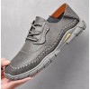 Men Hand Sewn Lace Up Non Slip Casual Walking Driving Shoes