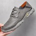 Men Hand Sewn Lace Up Non Slip Casual Walking Driving Shoes