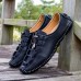 Men Hand Made Microfiber Leather Non Slip Casual Shoes