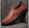 Men Microfiber Leather Breathable Soft Sole Slip  On Business Shoes