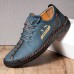 Men Ski Pattern Large Size Lace Up Casual Handmade Shoes