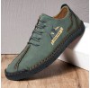 Men Ski Pattern Large Size Lace Up Casual Handmade Shoes
