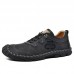 Men Hand Stitching Lace Up Casual Round Toe Business Shoes