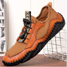 Men Retro Breathable Elastic Band Soft Soled Handmade Sport Shoes