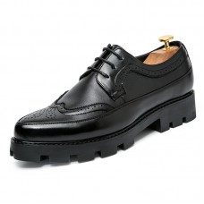 Men Brogue Thick Soles Oxfords Breathable Business Shoes