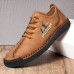 Men Ski Pattern Large Size Lace Up Casual Handmade Shoes