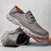 Men Hand Sewn Lace Up Non Slip Casual Walking Driving Shoes