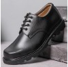 Men Microfiber Leather Square Toe Non Slip Formal Lace  up Shoes Dress Shoes