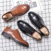 Men Brogue Lace Up Business Wearable Oxfords Shoes