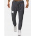 Mens Cotton Sports Striped Drawstring Waist Regular Fit Jogger Pants