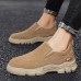 Men Daily PU Leather Slip On Round Toe Casual Shoes