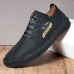 Men Ski Pattern Large Size Lace Up Casual Handmade Shoes