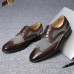 Men Brogue Splicing Business Formal Lace Up Oxfords Shoes