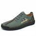 Men Ski Pattern Large Size Lace Up Casual Handmade Shoes