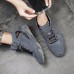 Men Daily Hand Stitching High Top Lace Up Casual Shoes