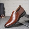 Men British Round Slip  On Business Casual Dress Shoes