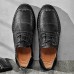 Men Hand Sewn Lace Up Non Slip Casual Walking Driving Shoes