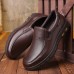 Men First Layer Cowhide Slip  On Slip Resistant Business Dress Shoes