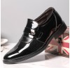 Men Brief Pointed Toe Non Slip Splicing Slip On Business Dress Shoes