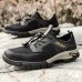 Men Breathable Mesh Fabric Elastic Band Round Toe Non Slip Outdoor Sneakers
