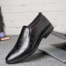 Men British Round Slip  On Business Casual Dress Shoes