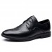 Men Brogue Embossed Lace Up Business Dress Oxfords Shoes