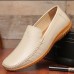 Men Pure Color PU Slip On Casual Driving Shoes