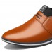 Men Microfiber Leather Pointed Toes Slip On Business Casual Shoes