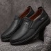 Men Microfiber Leather Breathable Soft Sole Slip  On Business Shoes