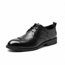 Men Cowhide Leather Oxfords Lace Up Dress Business Shoes