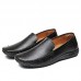 Men Pure Color PU Slip On Casual Driving Shoes