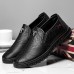 Men Soft Soled Stitching Slip On Casual Business Shoes