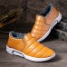 Men Winter Warm Plush Lining Soft Sole Slip Resistant Slip  On Casual Shoes