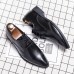 Men Pointed Toe Lace Up Business Brogue Dress Shoes