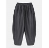 Mens Solid Color Cotton Linen Loose Casual Simple Wide Leg Pants