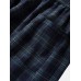 Mens Casual Retro Plaid Bottoms Ankle  Length Pants