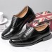 Men Microfiber Leather Slip Resistant Formal Lace  up Shoes Dress Shoes