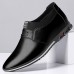 Men Microfiber Leather Pointed Toes Slip On Business Casual Shoes