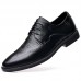 Men Brogue Embossed Lace Up Business Dress Oxfords Shoes