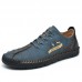 Men Ski Pattern Large Size Lace Up Casual Handmade Shoes