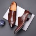 Men Pure Color Pointed Toe Casual Slip On Business Dress Shoes