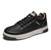 Men Embossed Lace Up Microfiber Leather Daily Sport Skate Shoes