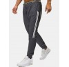 Mens Side Striped Cotton Drawstring Waist Sports Casual Jogger Pants