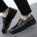 Men Genuine Leather Slip On Casual Business Shoes